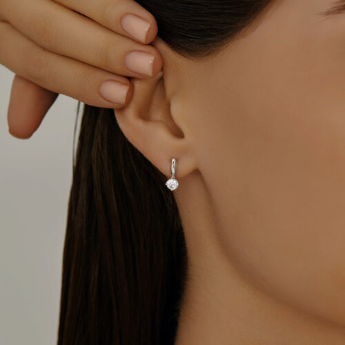 Серьги из серебра с фианитами из серебро — вид 2