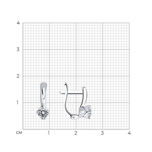 Серьги из серебра с фианитами из серебро — вид 4