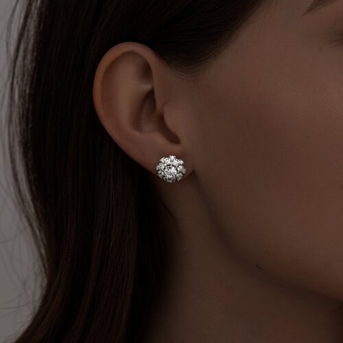 Серьги из серебра с фианитами из серебро — вид 2