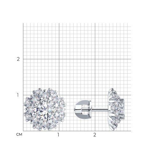 Серьги из серебра с фианитами из серебро — вид 3