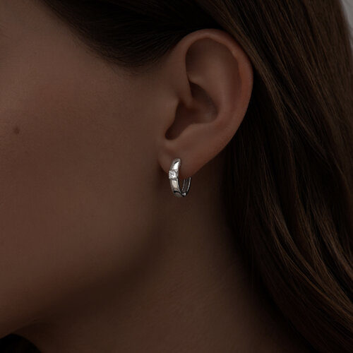 Серьги из серебра с фианитами из серебро — вид 3