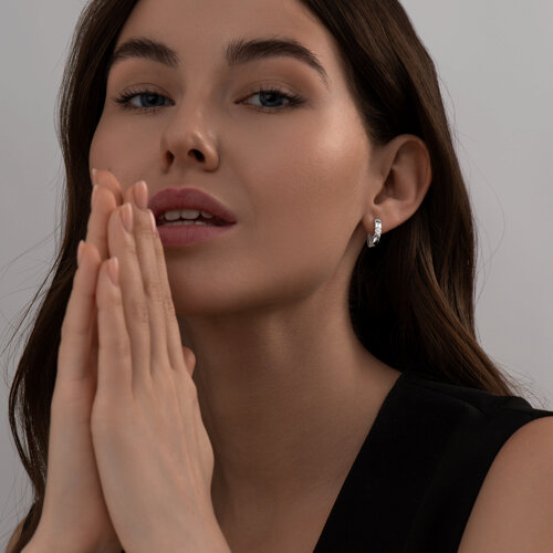 Серьги из серебра с фианитами из серебро — вид 4