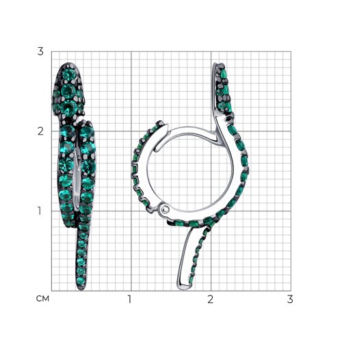 Серьги из серебра с фианитами из серебро — вид 4