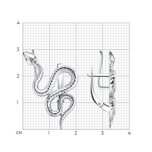 Серьги из серебра из серебро — вид 3