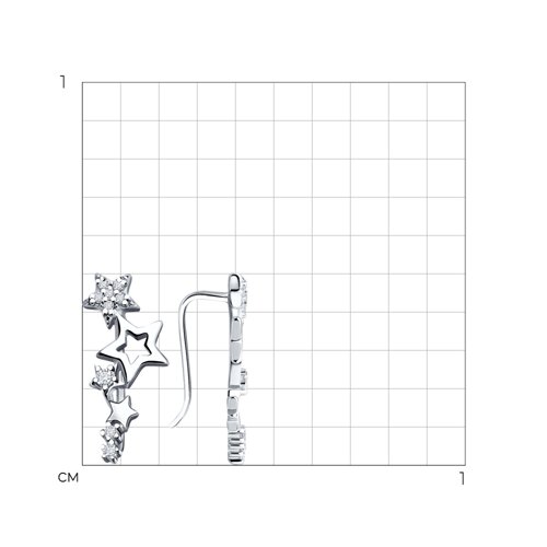 Серьги из серебра с фианитами из серебро — вид 4