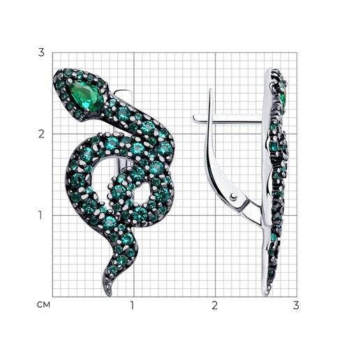 Серьги из серебра с фианитами из серебро — вид 3