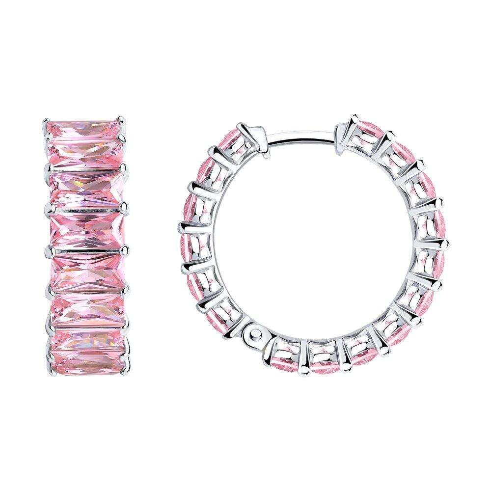 Серьги из серебра с фианитами - видео на модели