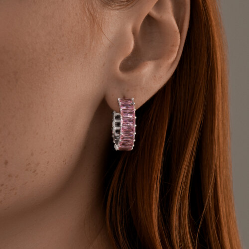 Серьги из серебра с фианитами из серебро — вид 2