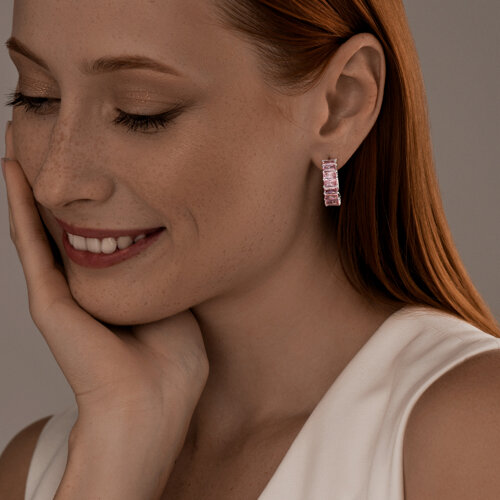 Серьги из серебра с фианитами из серебро — вид 3