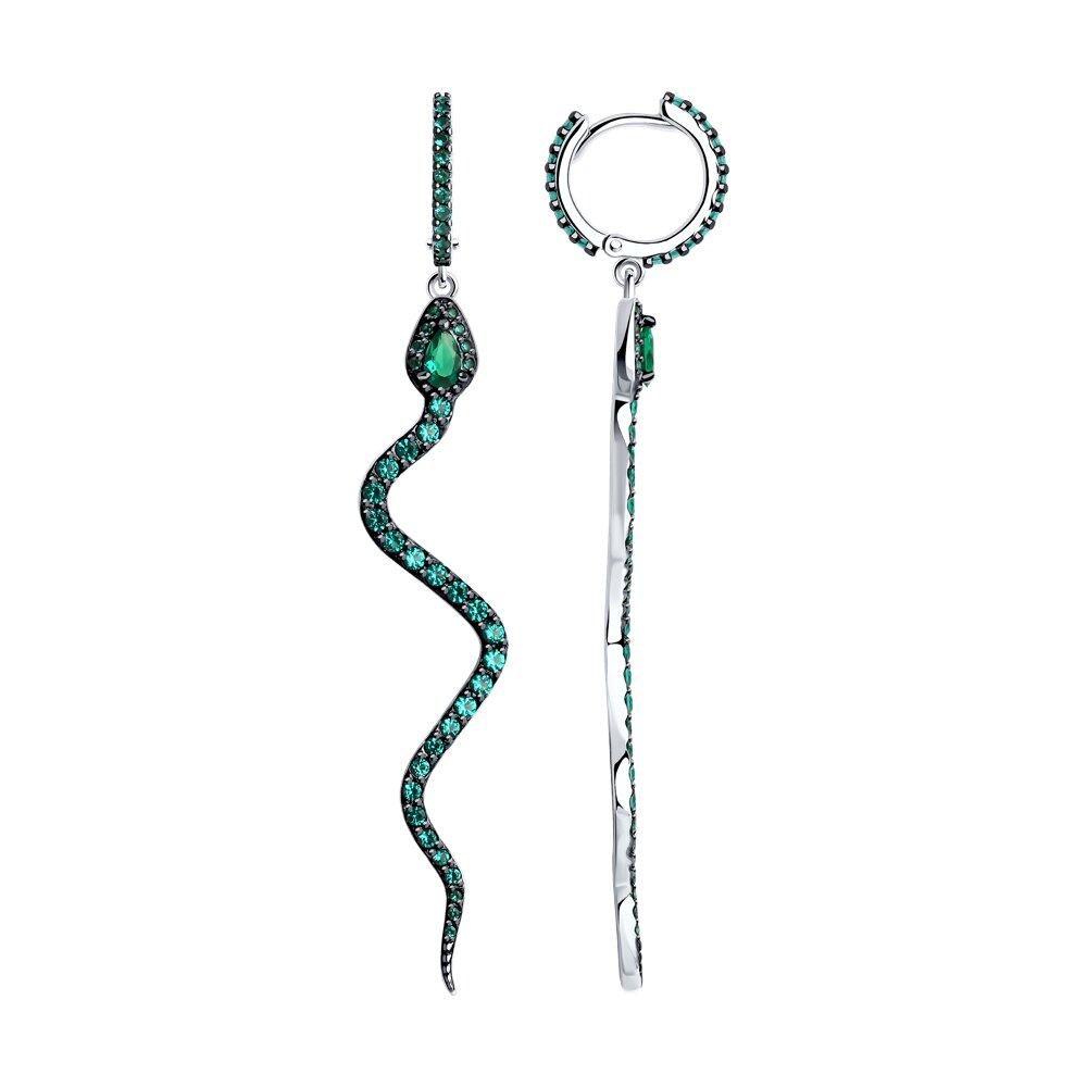 Серьги из серебра с фианитами - видео на модели