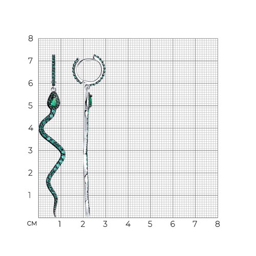 Серьги из серебра с фианитами из серебро — вид 4