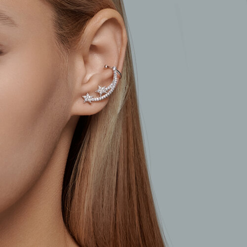 Серьги из серебра с фианитами из серебро — вид 3