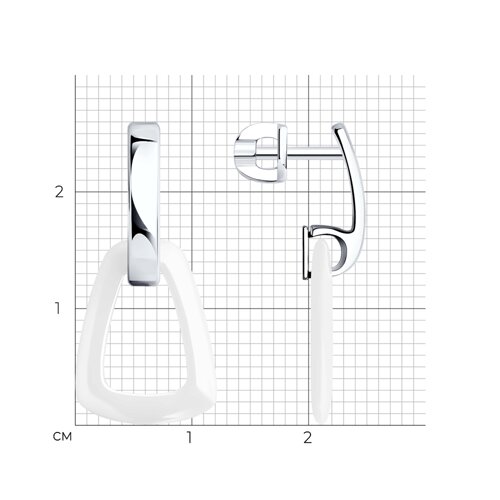Серьги из серебра с керамическими вставками из серебро — вид 3