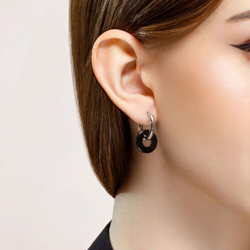 Серьги из серебра с керамическими вставками из серебро — вид 2