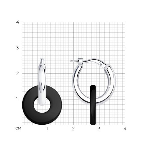 Серьги из серебра с керамическими вставками из серебро — вид 3