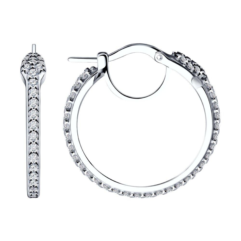 Серьги из серебра с фианитами - видео на модели