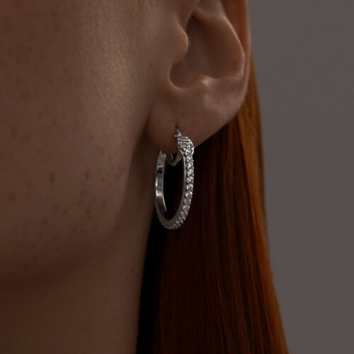 Серьги из серебра с фианитами из серебро — вид 2