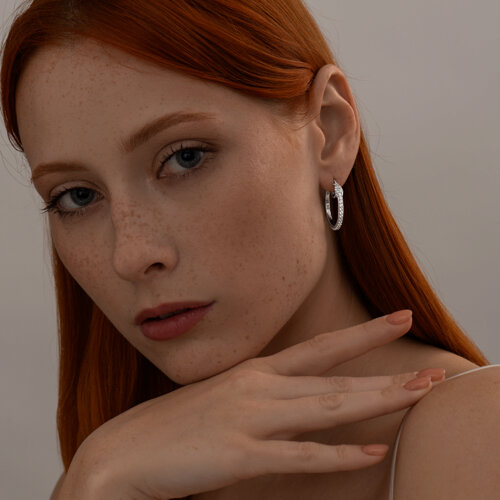 Серьги из серебра с фианитами из серебро — вид 3