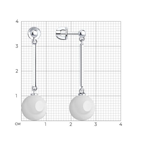 Серьги из серебра с керамическими вставками из серебро — вид 3