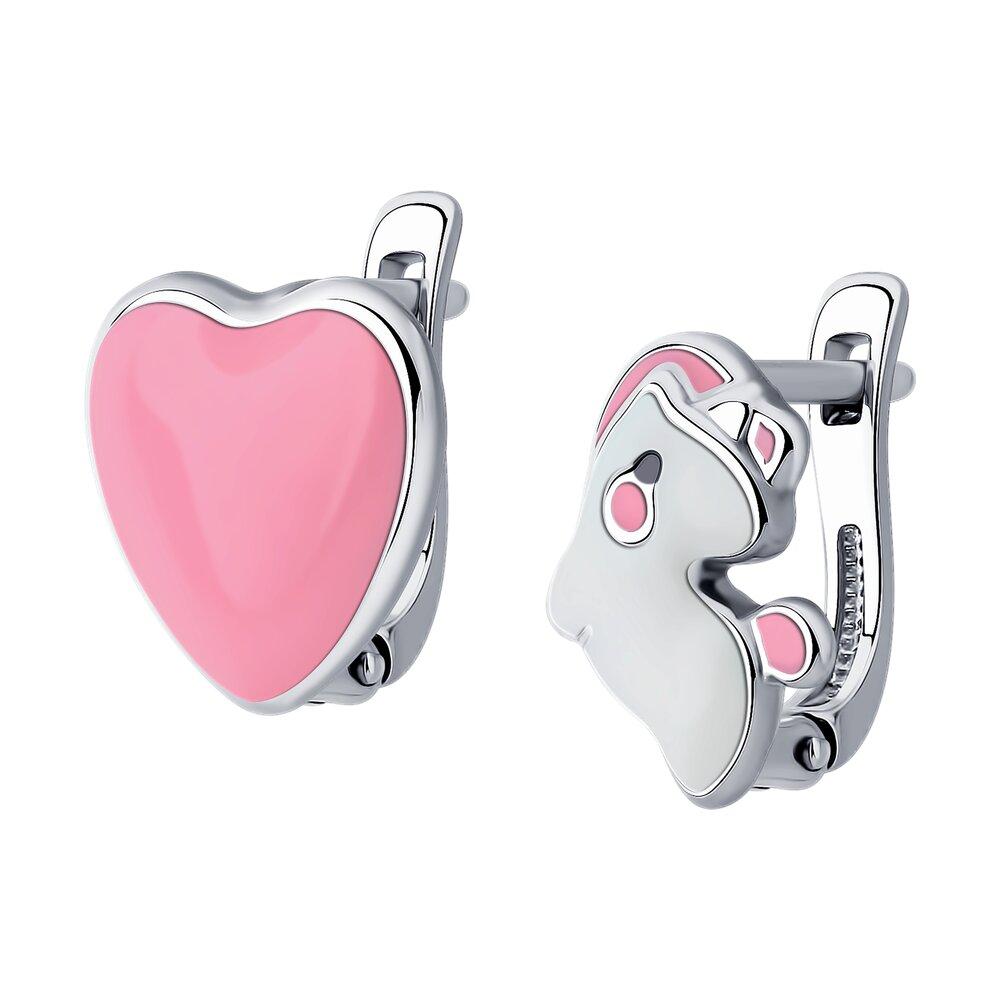 Серьги из серебра с эмалью