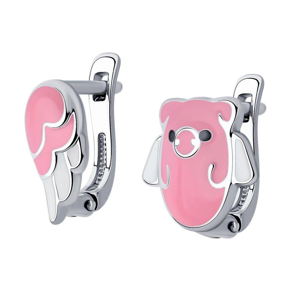 Серьги из серебра с эмалью из серебро