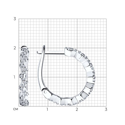 Серьги из серебра с фианитами из серебро — вид 4