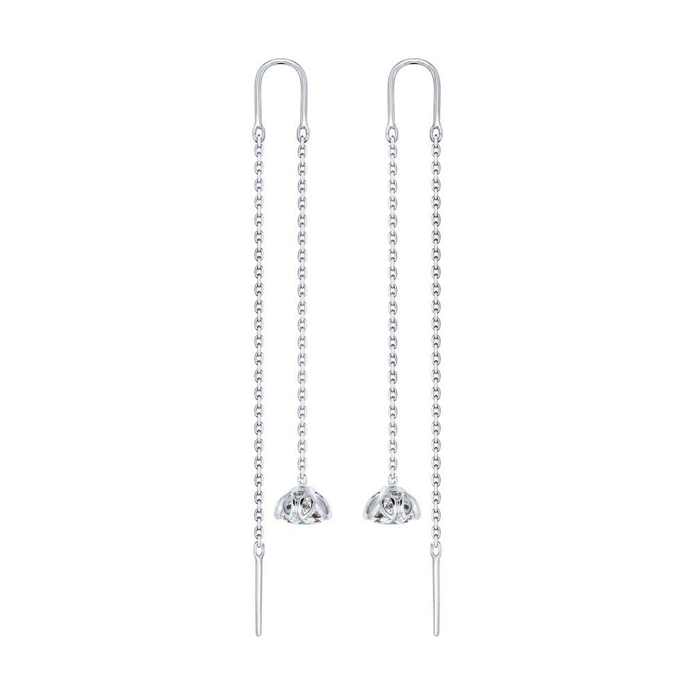 Серьги из серебра с фианитами - видео на модели