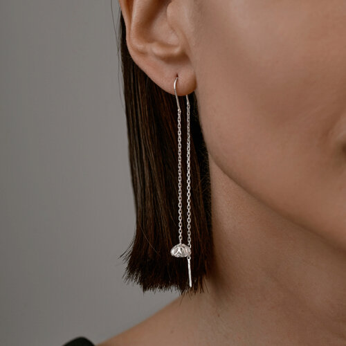 Серьги из серебра с фианитами из серебро — вид 2