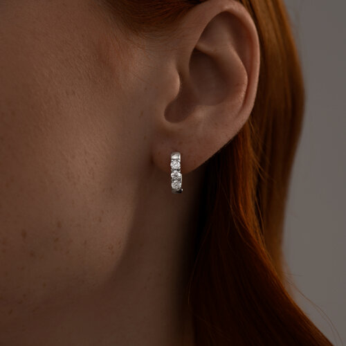 Серьги из серебра с фианитами из серебро — вид 2