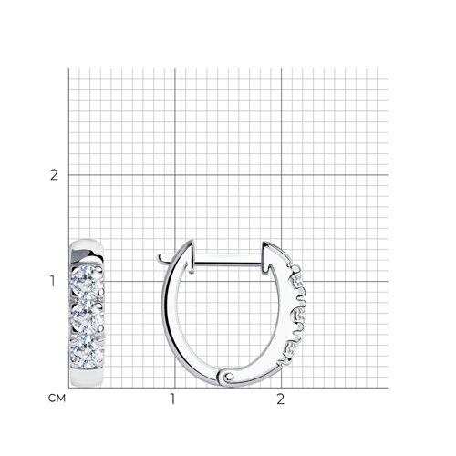 Серьги из серебра с фианитами из серебро — вид 3