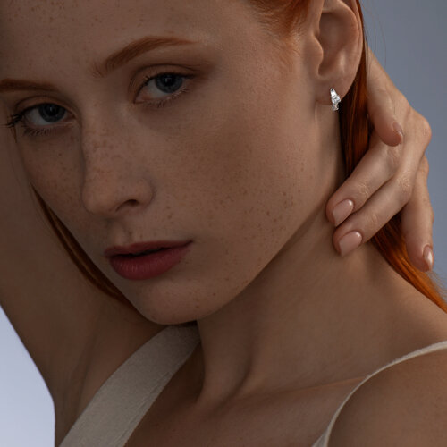 Серьги из серебра с фианитами из серебро — вид 3