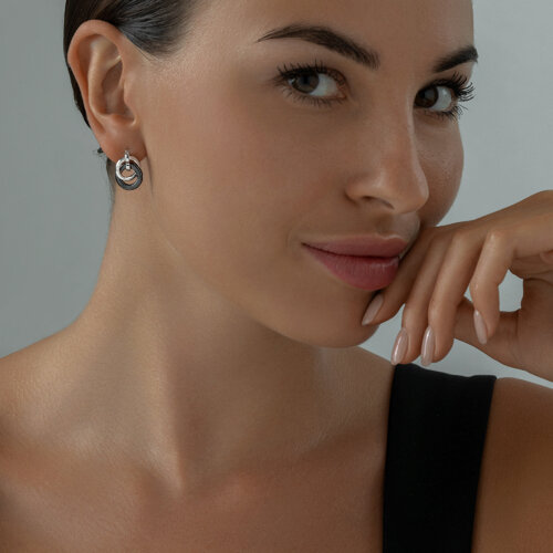 Серьги из серебра с керамическими вставками из серебро — вид 3