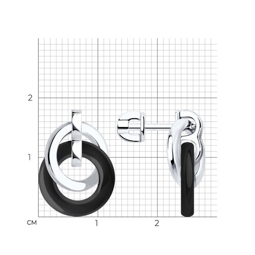 Серьги из серебра с керамическими вставками из серебро — вид 4