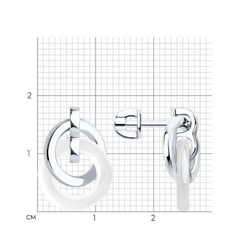 Серьги из серебра с керамическими вставками из серебро — вид 4