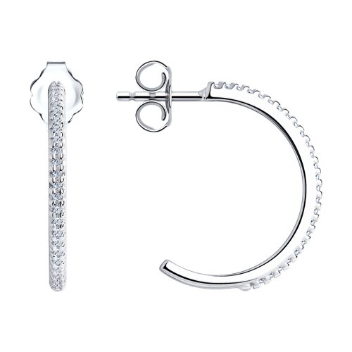 Серьги из серебра с фианитами из серебро