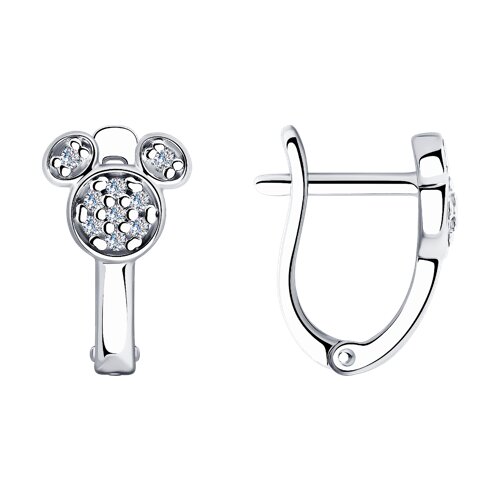 Серьги из серебра с фианитами из серебро