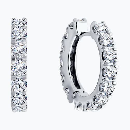 Серьги из серебра с фианитами из серебро — вид 2