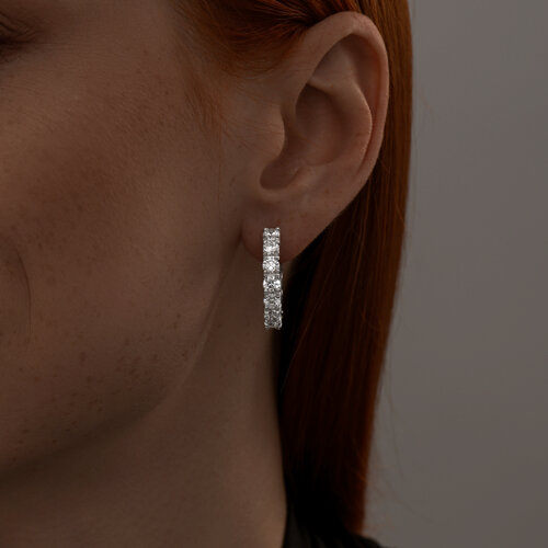 Серьги из серебра с фианитами из серебро — вид 3