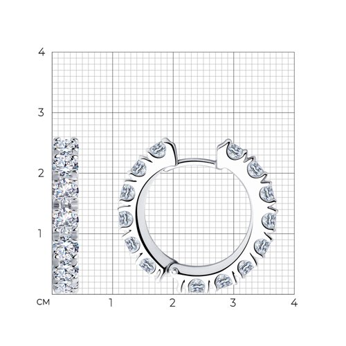 Серьги из серебра с фианитами из серебро — вид 4