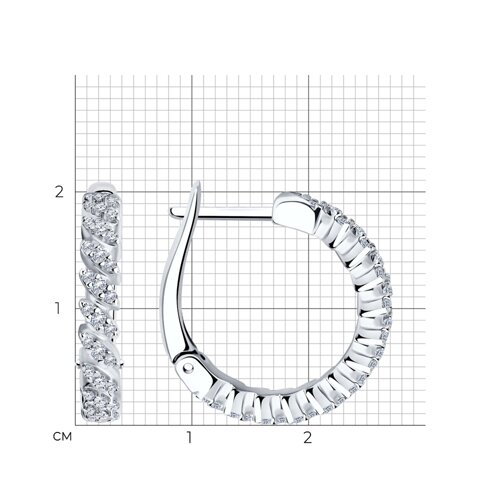 Серьги из серебра с фианитами из серебро — вид 4