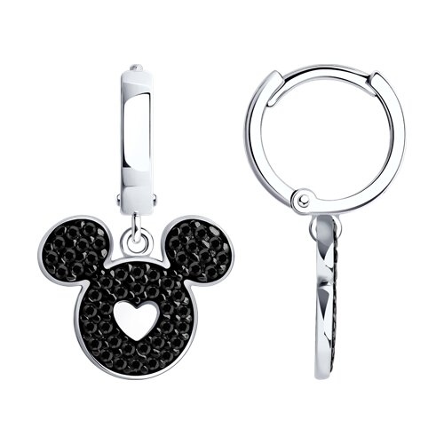 Серьги из серебра с фианитами из серебро