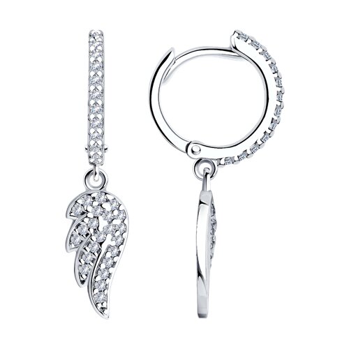 Серьги из серебра с фианитами из серебро