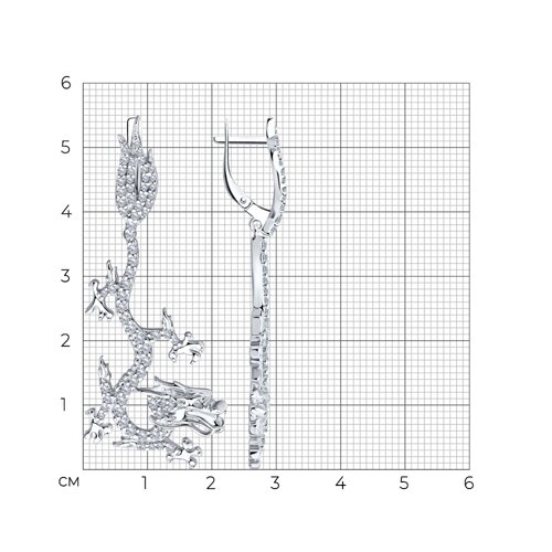 Серьги из серебра с фианитами из серебро — вид 4
