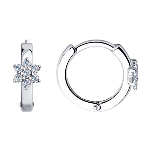 Серьги из серебра с фианитами - видео на модели