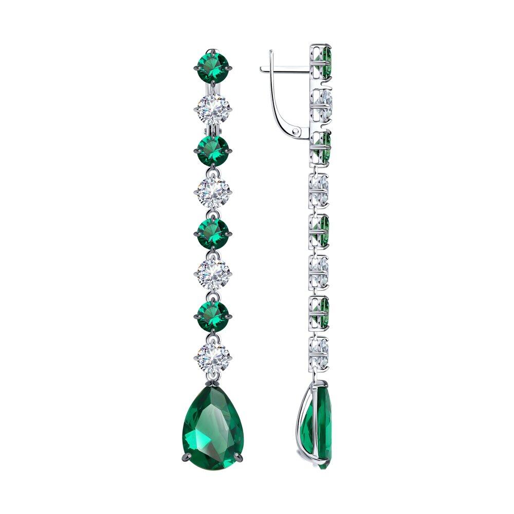 Серьги из серебра с фианитами - видео на модели