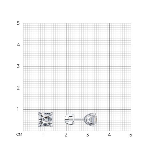 Серьги из серебра с фианитами из серебро — вид 5