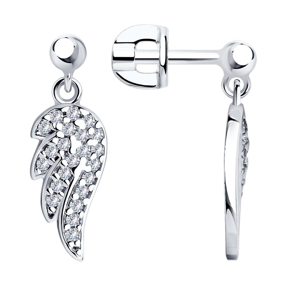 Серьги из серебра с фианитами - видео на модели