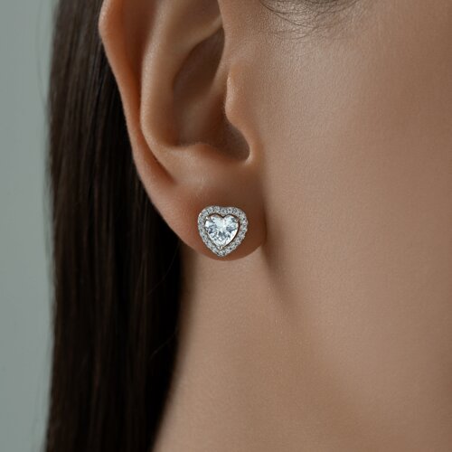 Серьги из серебра с фианитами из серебро — вид 3