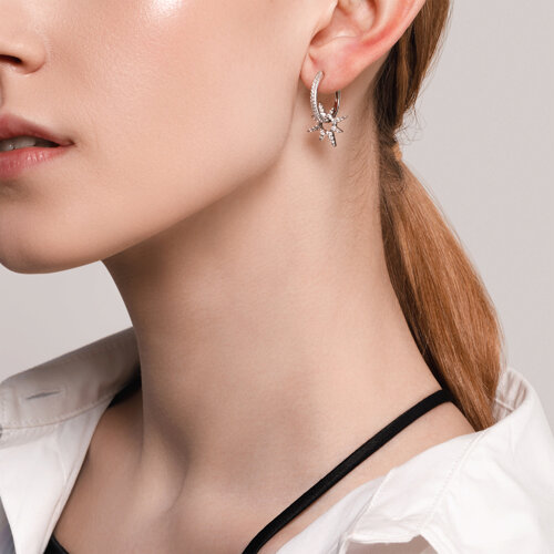 Серьги из серебра с фианитами из серебро — вид 2