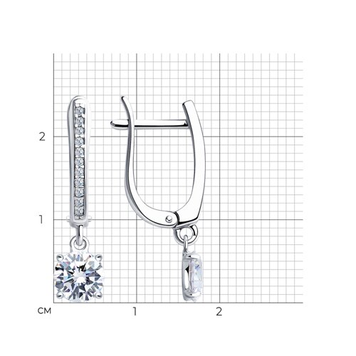 Серьги из серебра с фианитами из серебро — вид 4